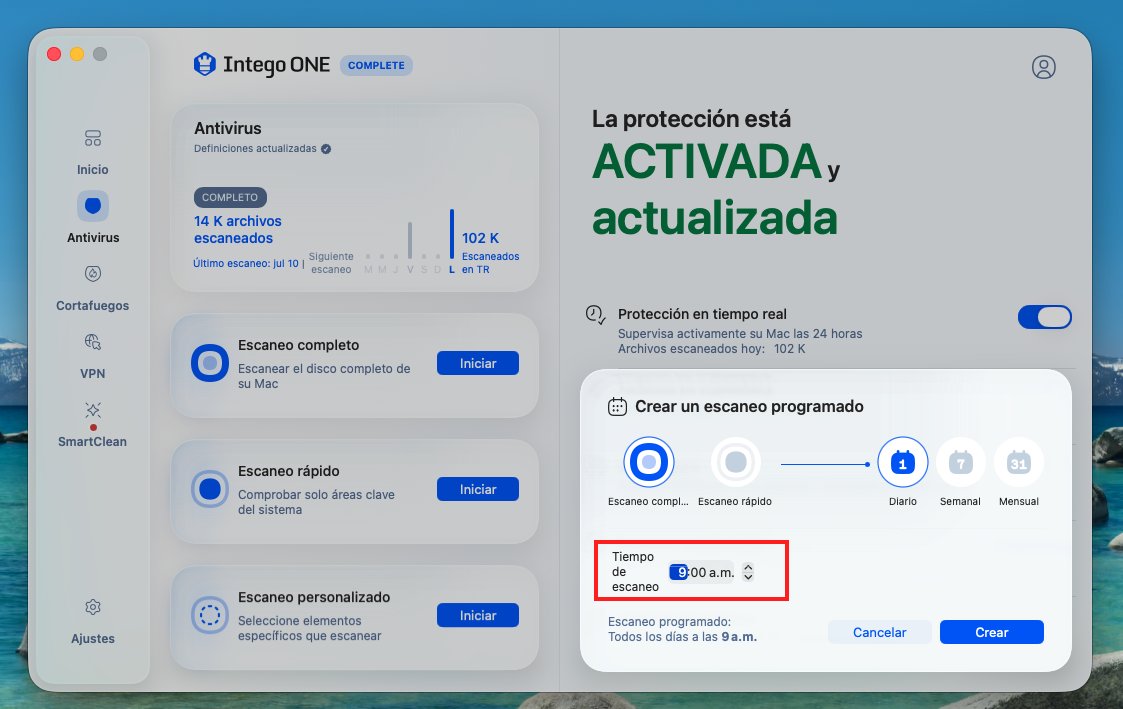 Scheduled Scan - Choose Daily Time (Spanish).png